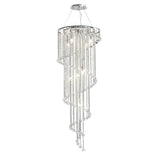 Atla 57cm Spiral 9 Light Crystal Chandelier - Polished Chrome