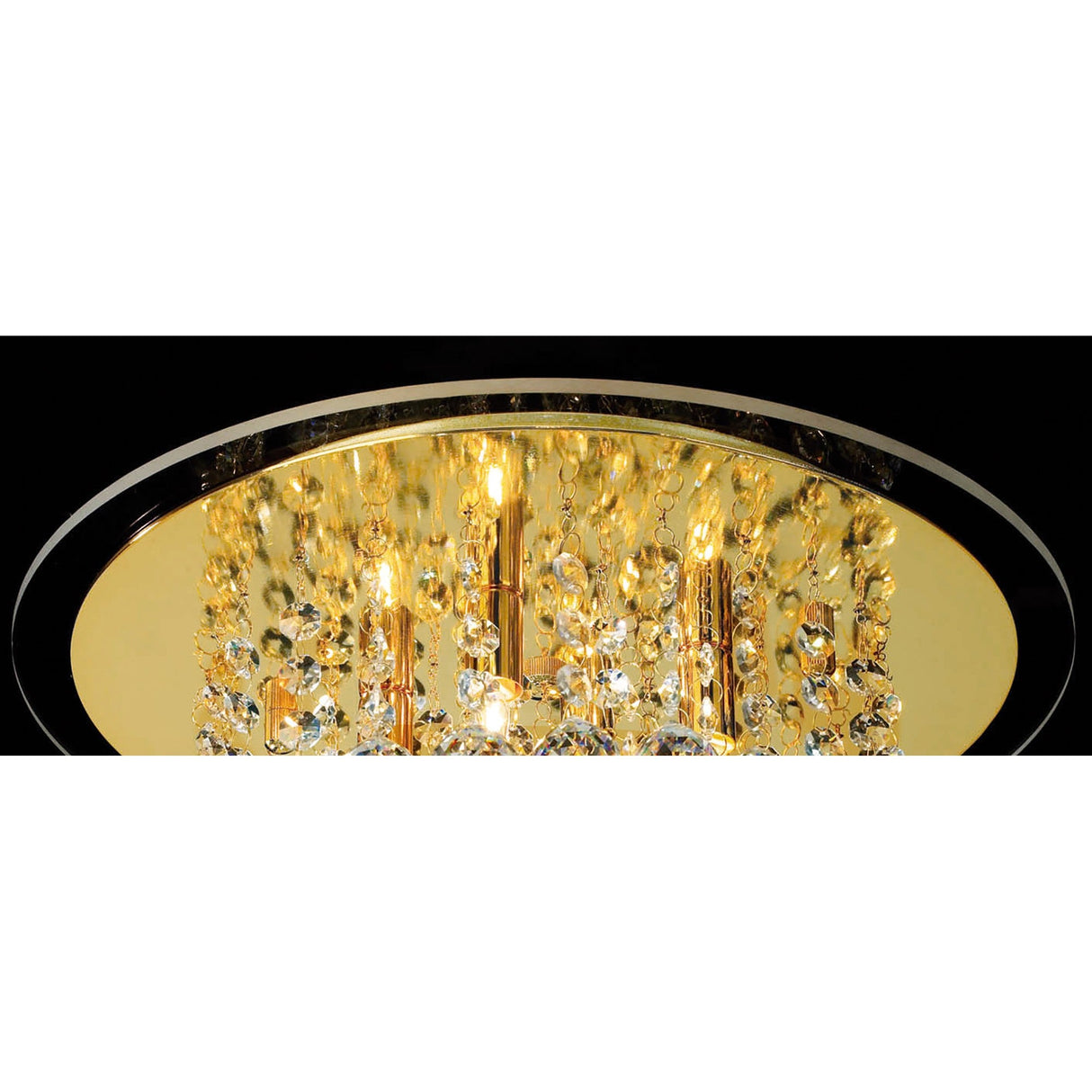 Atla 4 Light Crystal Semi-Flush Ceiling Light – French Gold