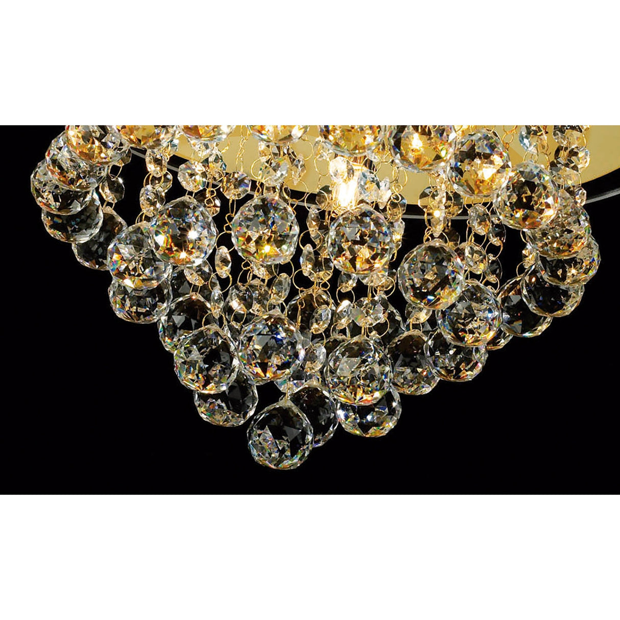 Atla 4 Light Crystal Semi-Flush Ceiling Light – French Gold