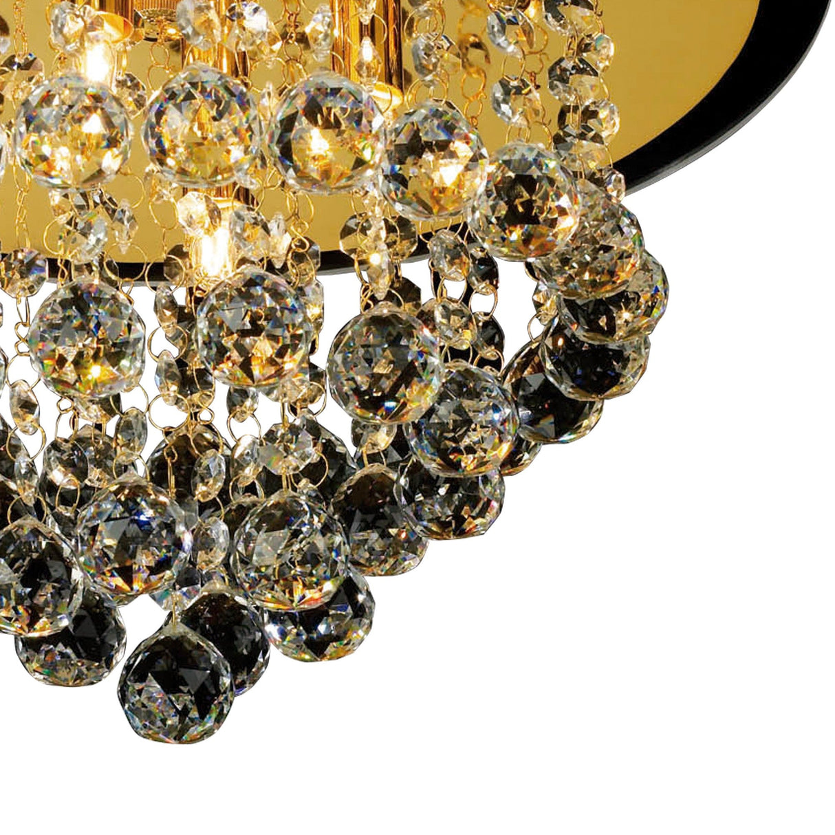 Atla 4 Light Crystal Semi-Flush Ceiling Light – French Gold