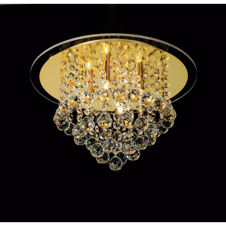 Atla 4 Light Crystal Semi-Flush Ceiling Light – French Gold