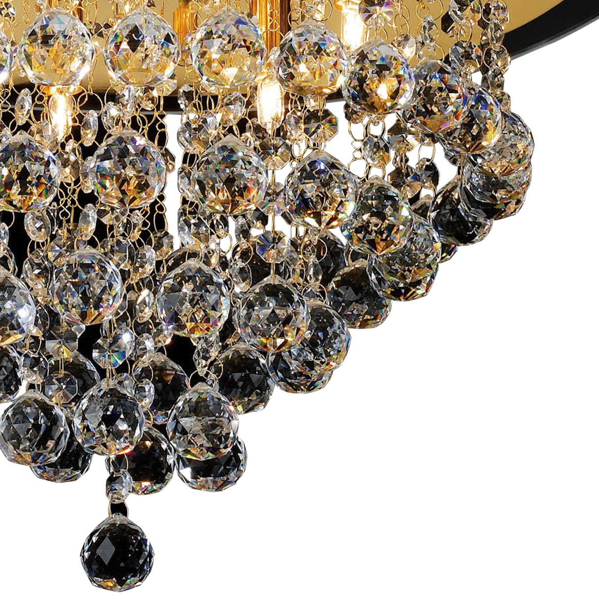 Atla 6 Light Crystal Semi-Flush Ceiling Light – French Gold
