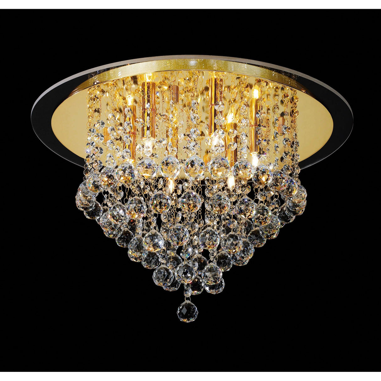 Atla 6 Light Crystal Semi-Flush Ceiling Light – French Gold