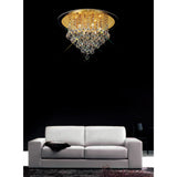Atla 6 Light Crystal Semi-Flush Ceiling Light – French Gold