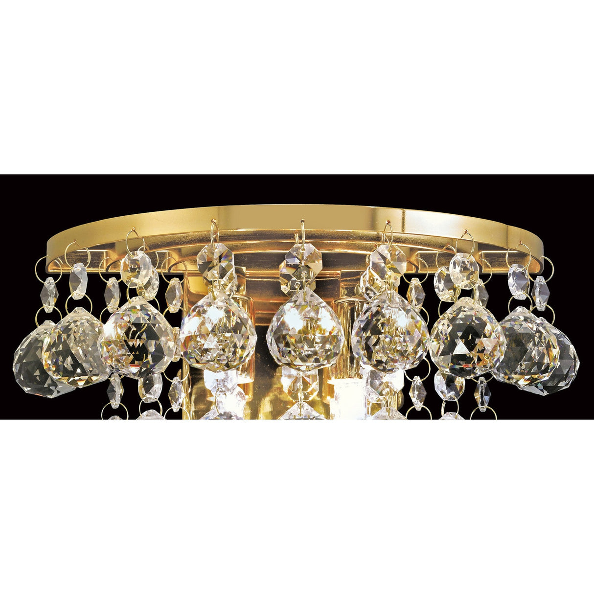 Atla 2 Light Crystal Wall Light With Switch - Gold