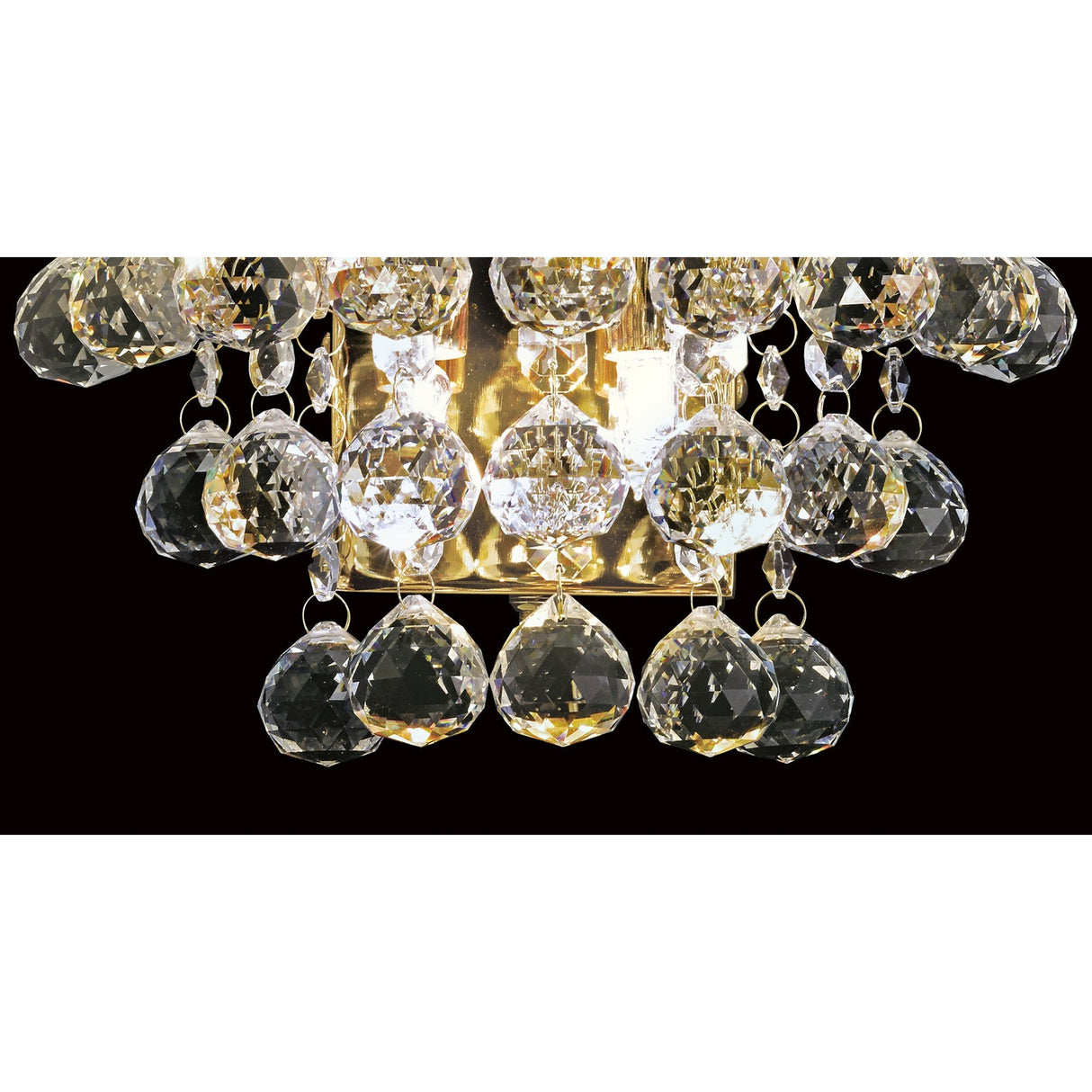 Atla 2 Light Crystal Wall Light With Switch - Gold