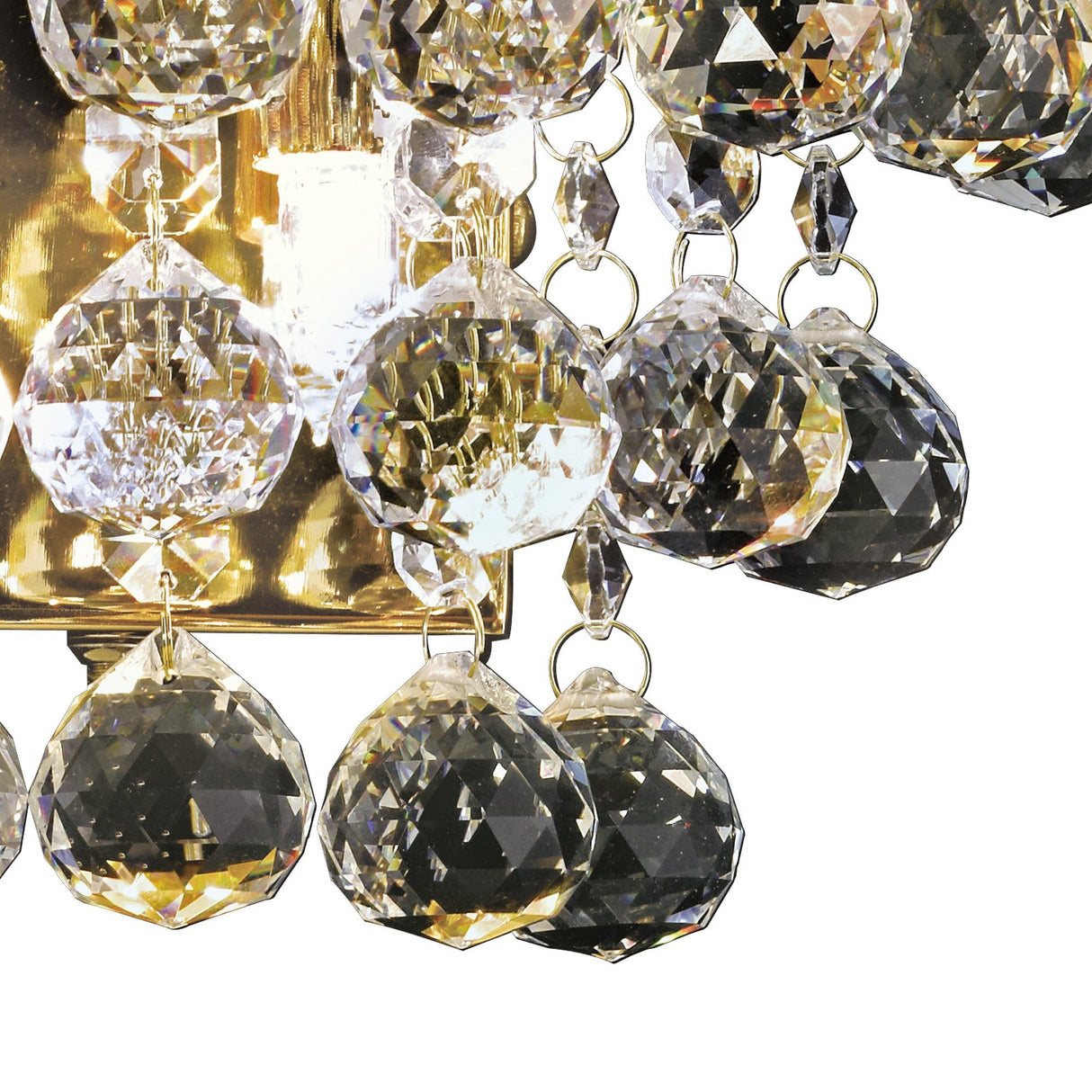 Atla 2 Light Crystal Wall Light With Switch - Gold