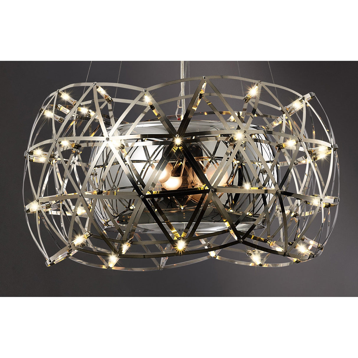Atria 65cm 3 Light Chandelier With Remote Control - Chrome