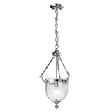 Aubrey 31cm 1 Light Glass Pendant Light - Polished Chrome