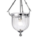 Aubrey 31cm 1 Light Glass Pendant Light - Polished Chrome