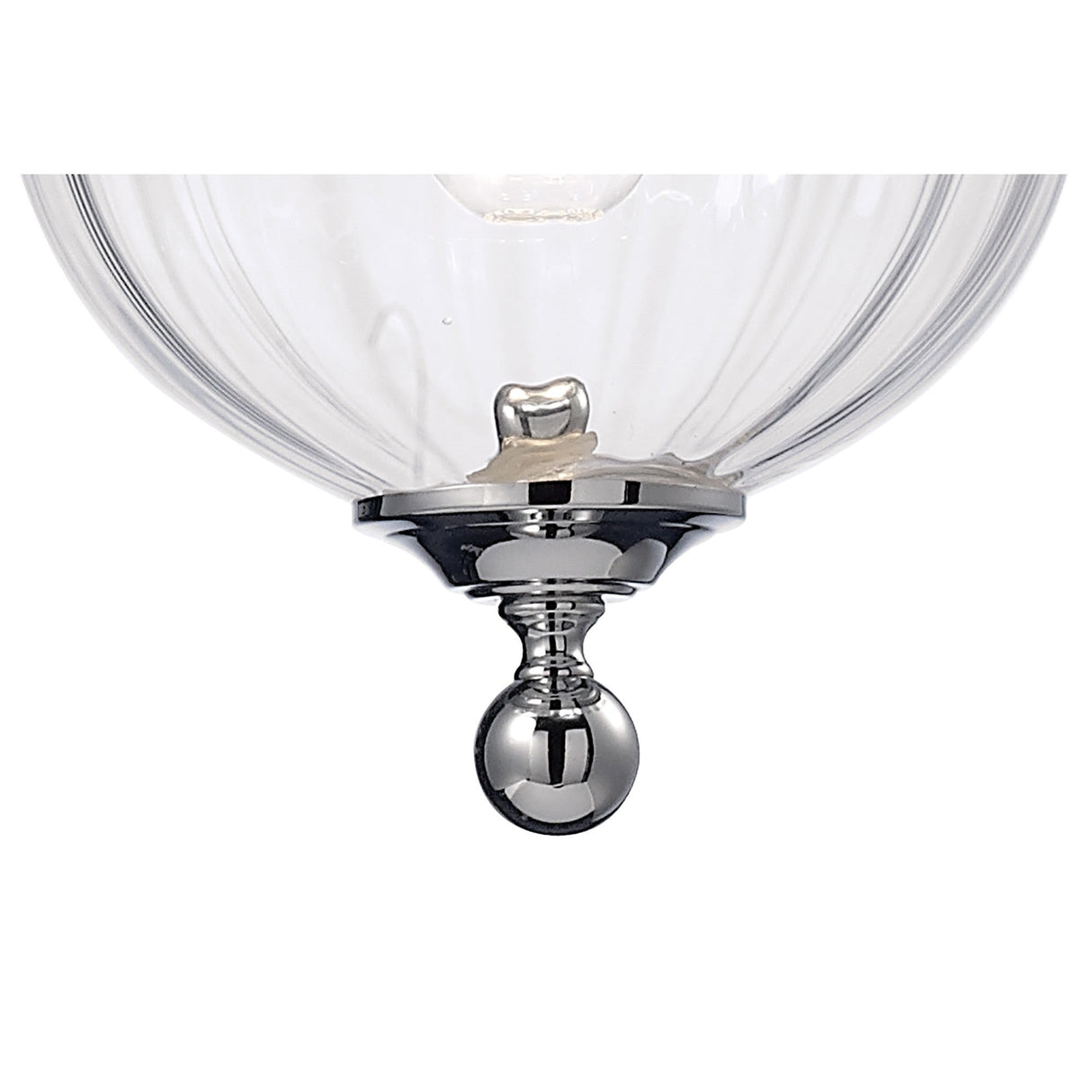 Aubrey 31cm 1 Light Glass Pendant Light - Polished Chrome
