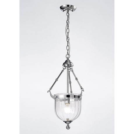Aubrey 31cm 1 Light Glass Pendant Light - Polished Chrome