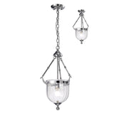 Aubrey 31cm 1 Light Glass Pendant Light - Polished Chrome