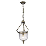 Aubrey 31cm 1 Light Glass Pendant Light - Antique Brass