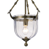 Aubrey 31cm 1 Light Glass Pendant Light - Antique Brass