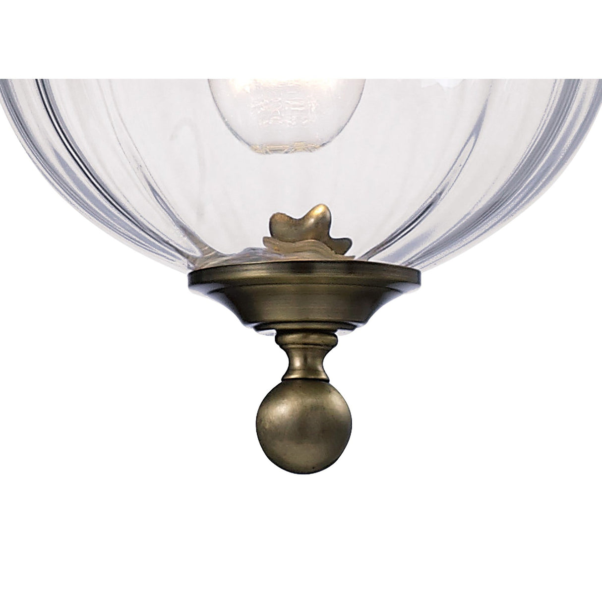 Aubrey 31cm 1 Light Glass Pendant Light - Antique Brass