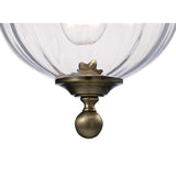Aubrey 31cm 1 Light Glass Pendant Light - Antique Brass