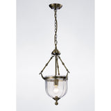 Aubrey 31cm 1 Light Glass Pendant Light - Antique Brass