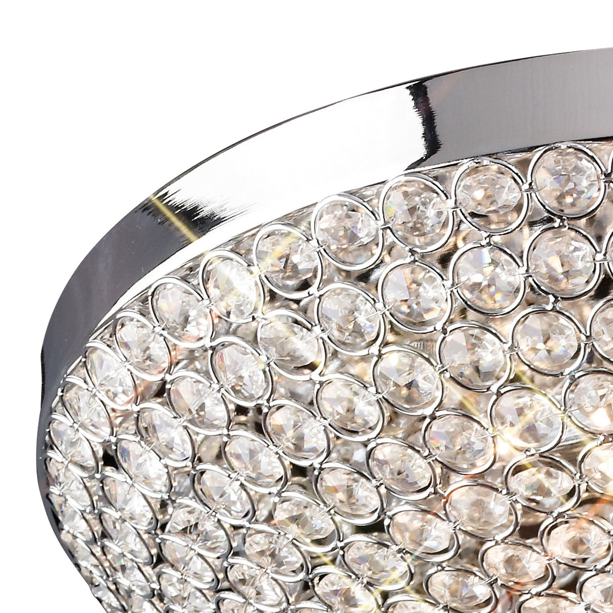 Ava 4 Light Crystal Flush Ceiling Light - Polished Chrome