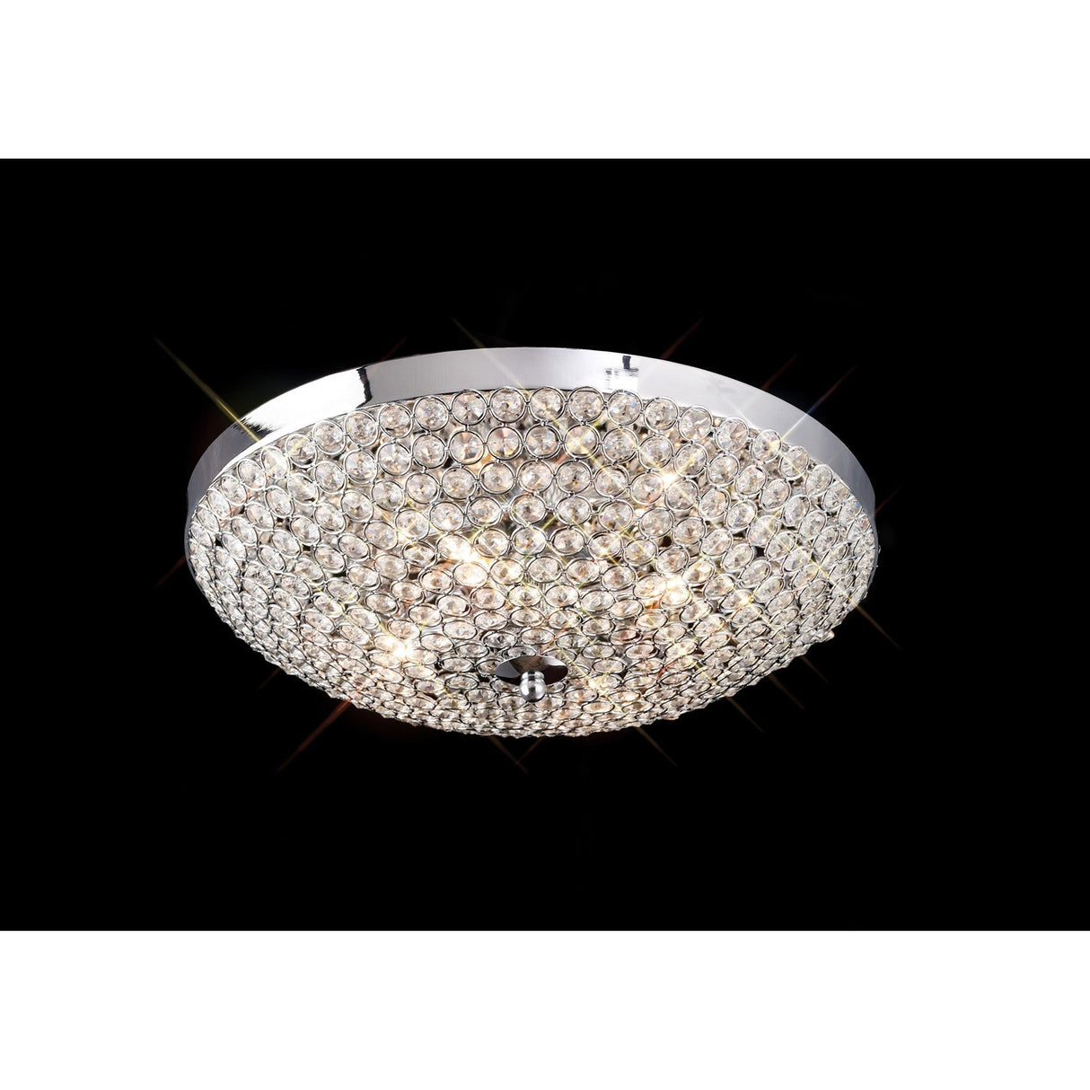 Ava 4 Light Crystal Flush Ceiling Light - Polished Chrome
