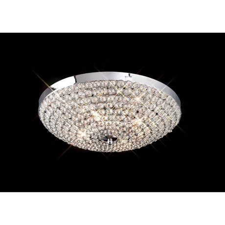 Ava 4 Light Crystal Flush Ceiling Light - Polished Chrome