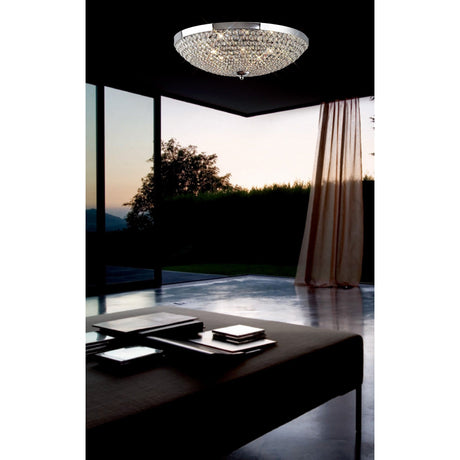 Ava 6 Light Crystal Flush Ceiling Light - Polished Chrome