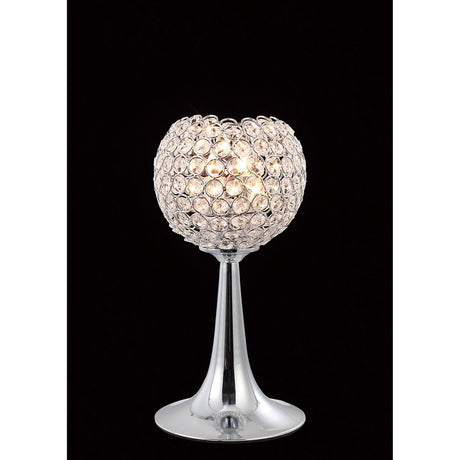 Ava 2 Light Crystal Table Lamp - Polished Chrome