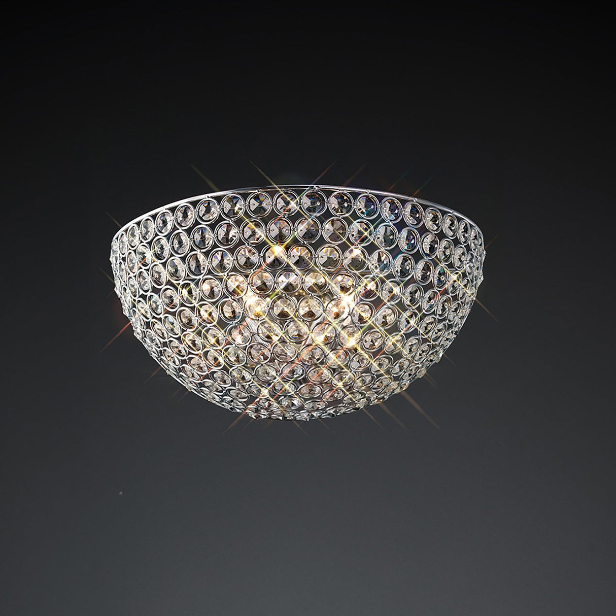 Ava Circular 2 Light Crystal Wall Light - Chrome