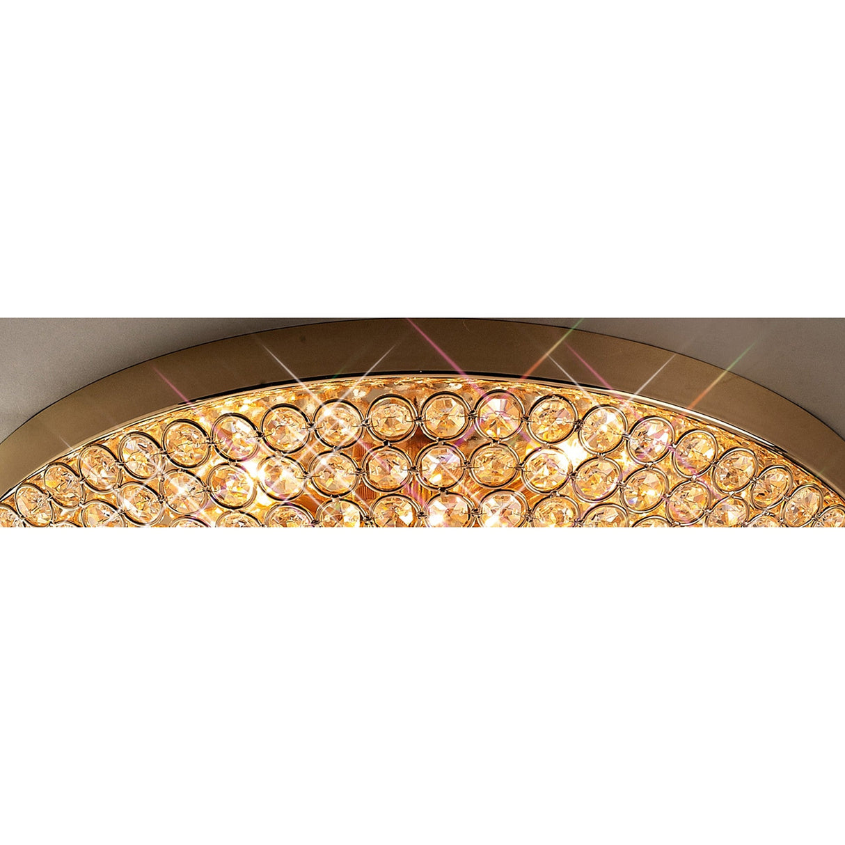 Ava 4 Light Crystal Flush Ceiling Light - French Gold