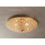Ava 4 Light Crystal Flush Ceiling Light - French Gold