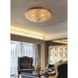 Ava 4 Light Crystal Flush Ceiling Light - French Gold