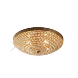 Ava 4 Light Crystal Flush Ceiling Light - French Gold