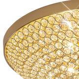 Ava 6 Light Crystal Flush Ceiling Light - French Gold