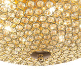 Ava 6 Light Crystal Flush Ceiling Light - French Gold