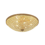 Ava 6 Light Crystal Flush Ceiling Light - French Gold