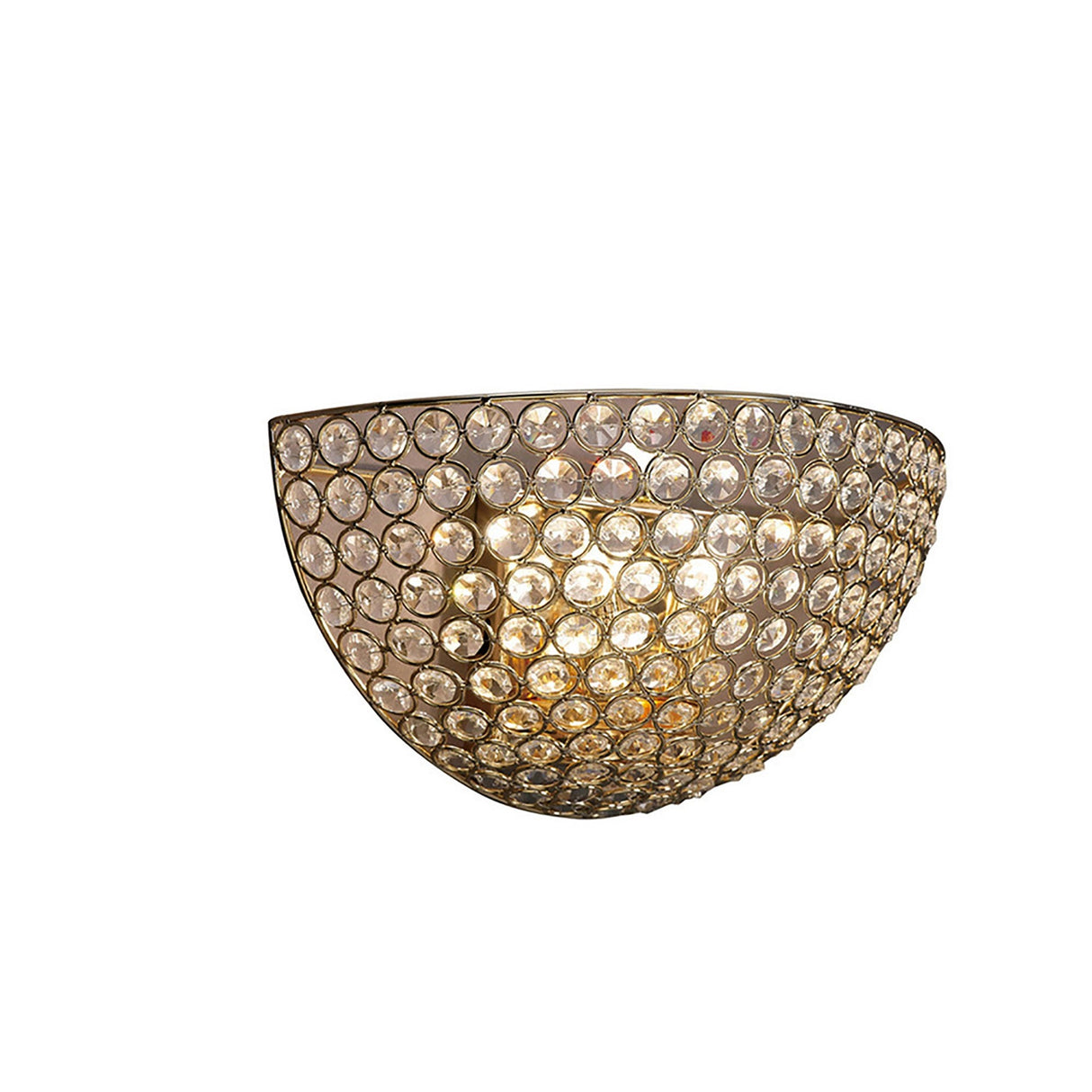 Ava Circular 2 Light Crystal Wall Light - Gold
