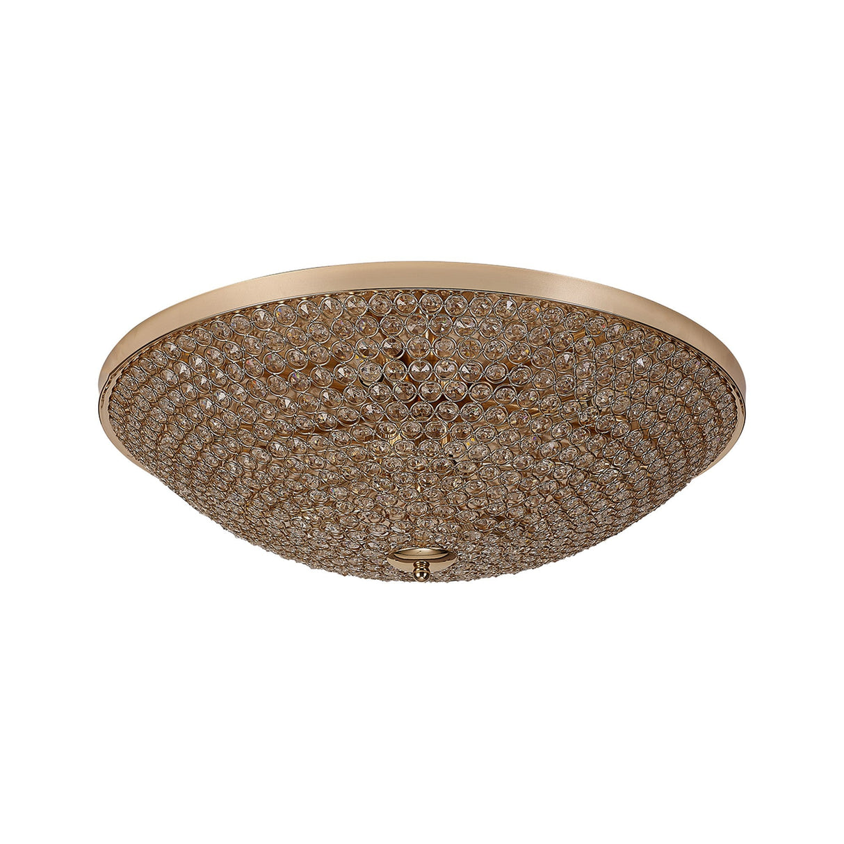 Ava 9 Light Crystal Flush Ceiling Light - French Gold