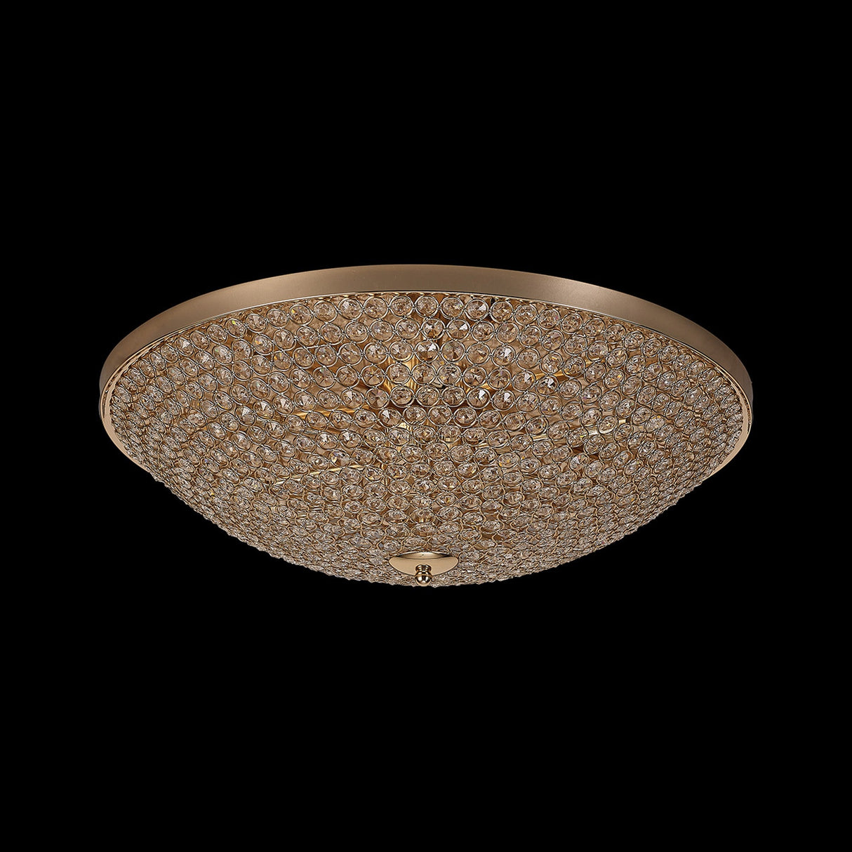 Ava 9 Light Crystal Flush Ceiling Light - French Gold