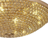 Ava 9 Light Crystal Flush Ceiling Light - French Gold