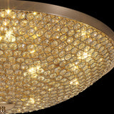 Ava 9 Light Crystal Flush Ceiling Light - French Gold