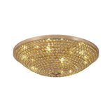Ava 9 Light Crystal Flush Ceiling Light - French Gold