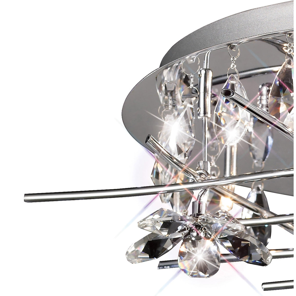 Aviance 8 Light Crystal Flush Ceiling Light – Polished Chrome
