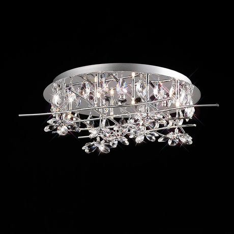 Aviance 8 Light Crystal Flush Ceiling Light – Polished Chrome
