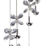 Aviva 6 Light LED Crystal Cluster Pendant Light 4000K - Polished Chrome