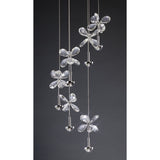 Aviva 6 Light LED Crystal Cluster Pendant Light 4000K - Polished Chrome
