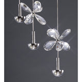 Aviva 6 Light LED Crystal Cluster Pendant Light 4000K - Polished Chrome