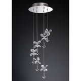 Aviva 6 Light LED Crystal Cluster Pendant Light 4000K - Polished Chrome