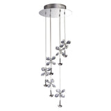 Aviva 6 Light LED Crystal Cluster Pendant Light 4000K - Polished Chrome