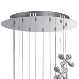 Aviva 12 Light LED Crystal Cluster Pendant Light 4000K - Polished Chrome