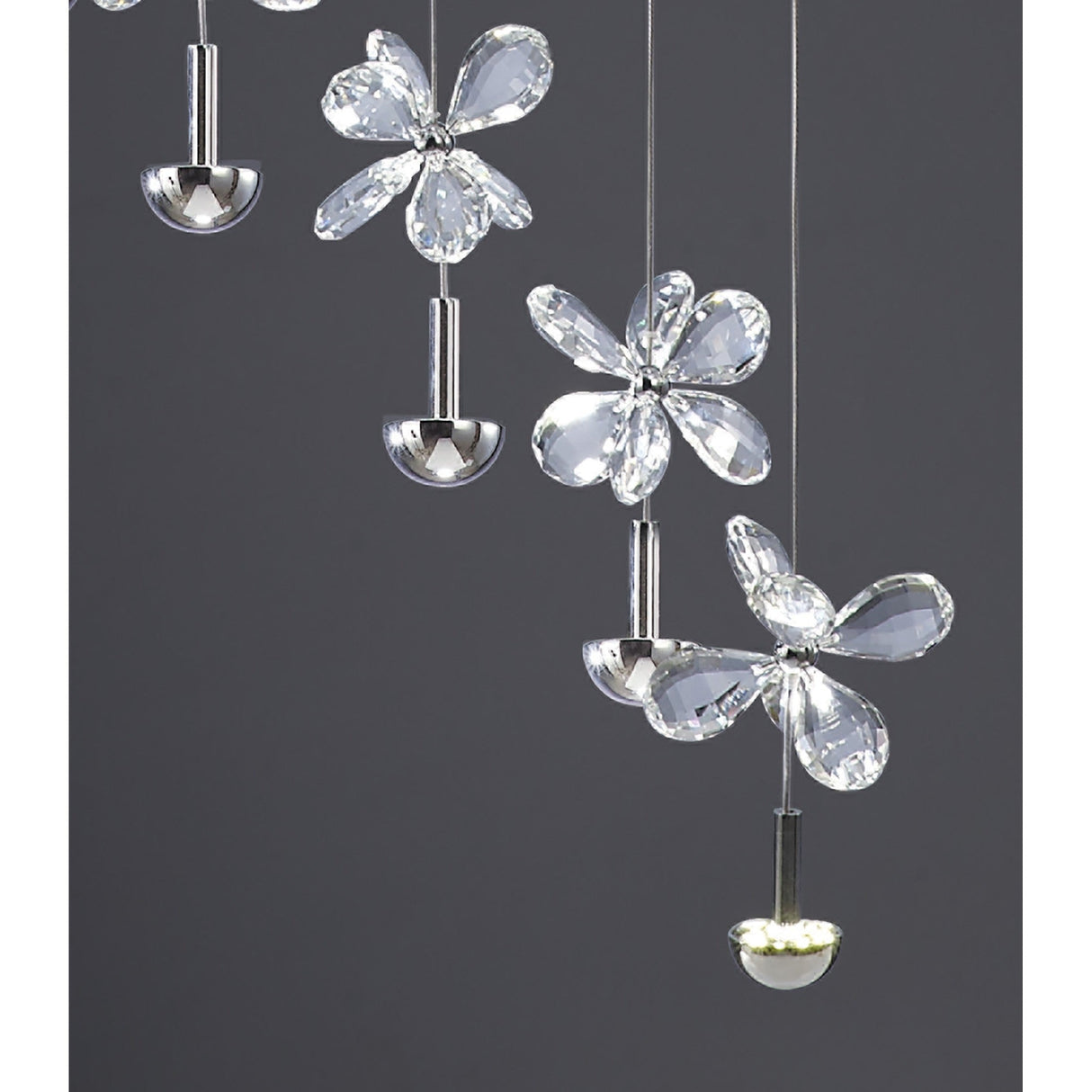 Aviva 12 Light LED Crystal Cluster Pendant Light 4000K - Polished Chrome